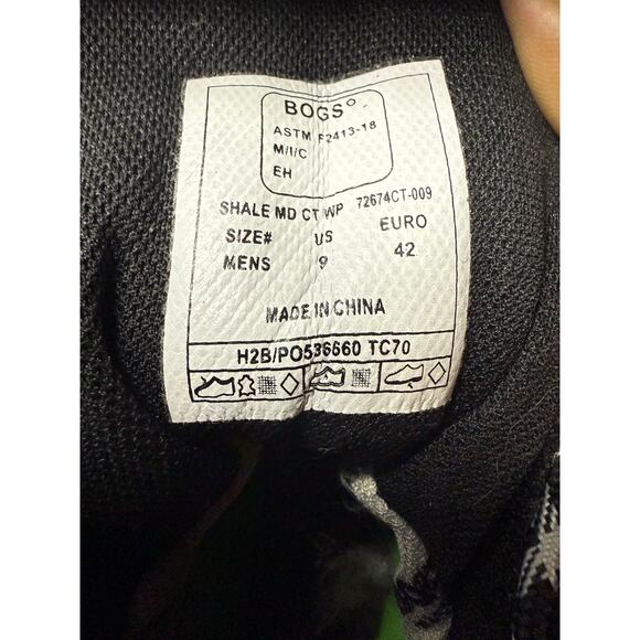 Bogs Comp Toe Waterproof Shale MD CT WP Black Multi size 9